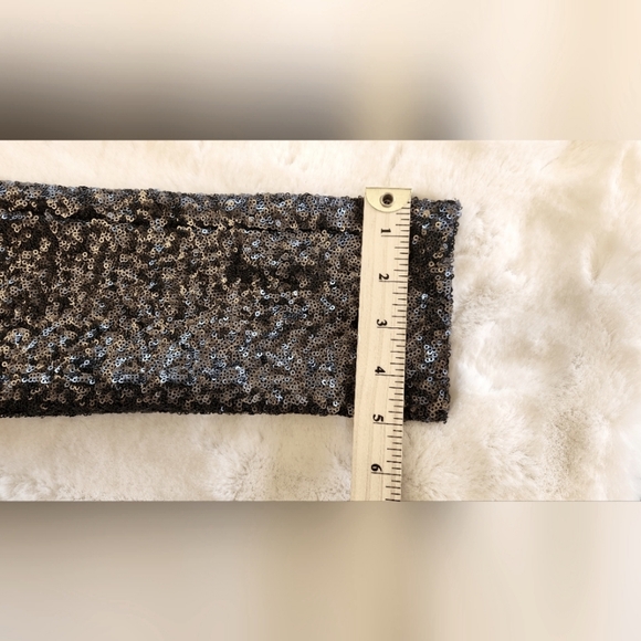 Bardot Silvery Blue Sequin Slim Fit Pant - Size 6 - Picture 6 of 9